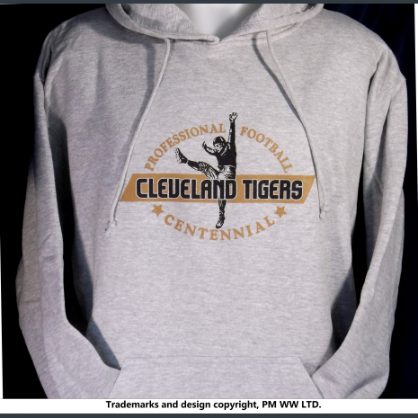 Cleveland Tigers Pro Football year one 1920 hoodie with hand warmer pocket