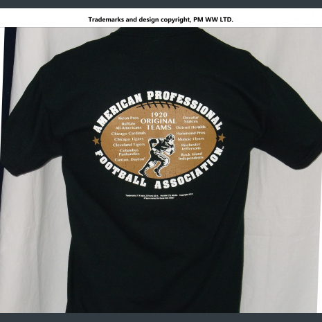 Backside: Pro Football year one 1920 league pigskin emblem