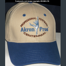 profootball100.com  AKRON PROS  embroidered Akron Pros Pro Football year one 1920 embroidered two-tone team ballcap