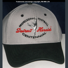 profootball100.com Detroit Heralds, embroidered Detroit Heralds Pro Football year one 1920 embroidered two-tone ballcap