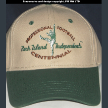 profootball100.com  ROCK ISLAND INDEPENDENTS  embroidered Rock Island Independents Pro Football year one 1920 team embroidered ballcap