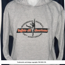 profootball100.com  BUFFALO ALL-AMERICANS  pullover Buffalo All-Americans Pro Football year one 1920 hoodie with hand warmer pocket.