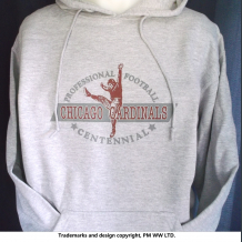profooball100.com  CHICAGO CARDINALS  pullover Chicago Cardinals Pro Football year one 1920 hoodie with hand warmer pocket